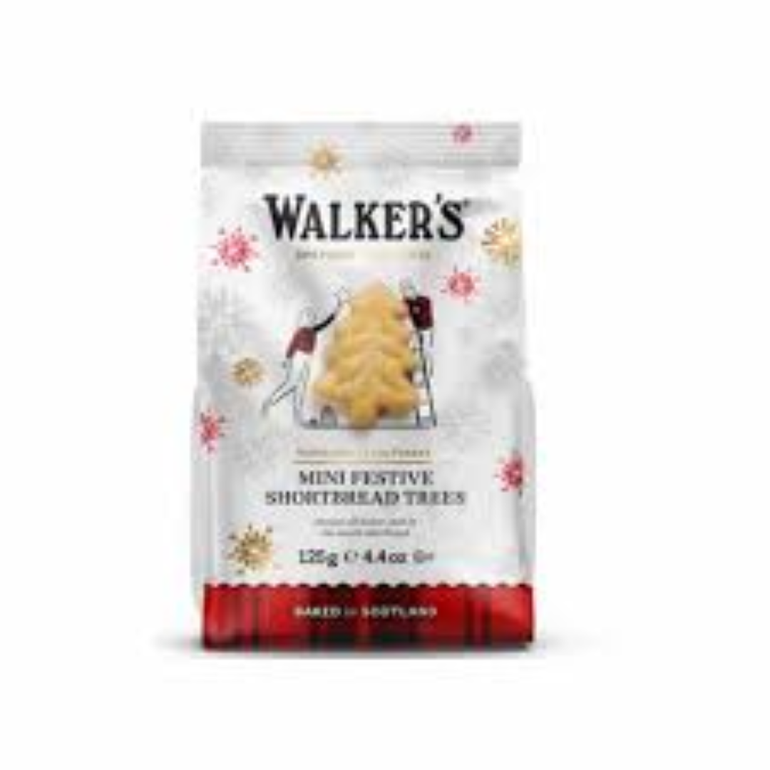 WALKERS MINI FESTIVE SHORTBREAD TREES 125G